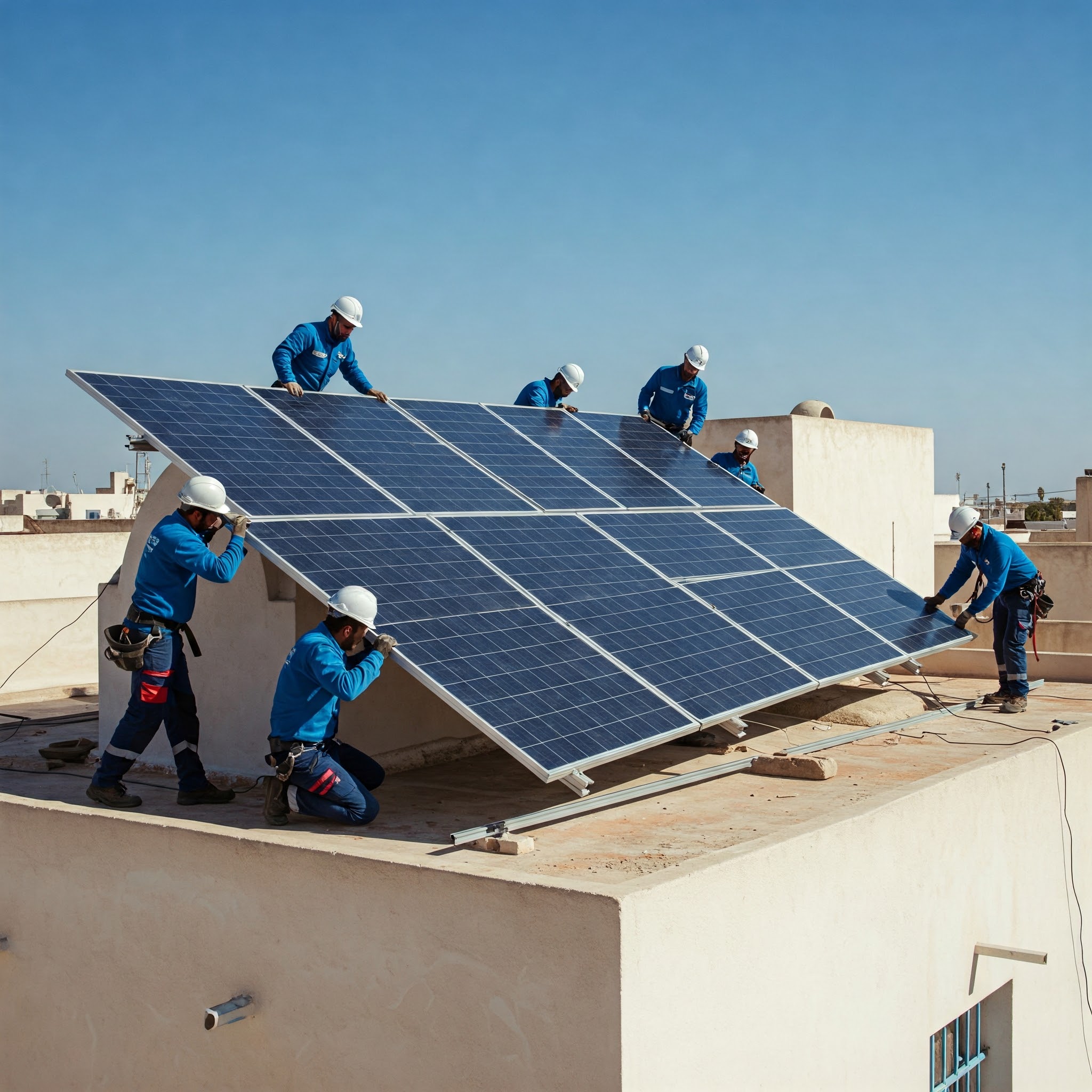 Panneaux solaires sur toiture résidentielle